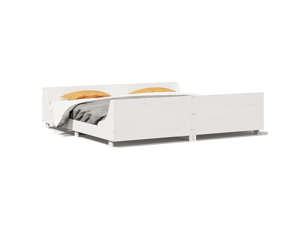 Estructura de cama sin colchón madera maciza blanca 200x200 cm