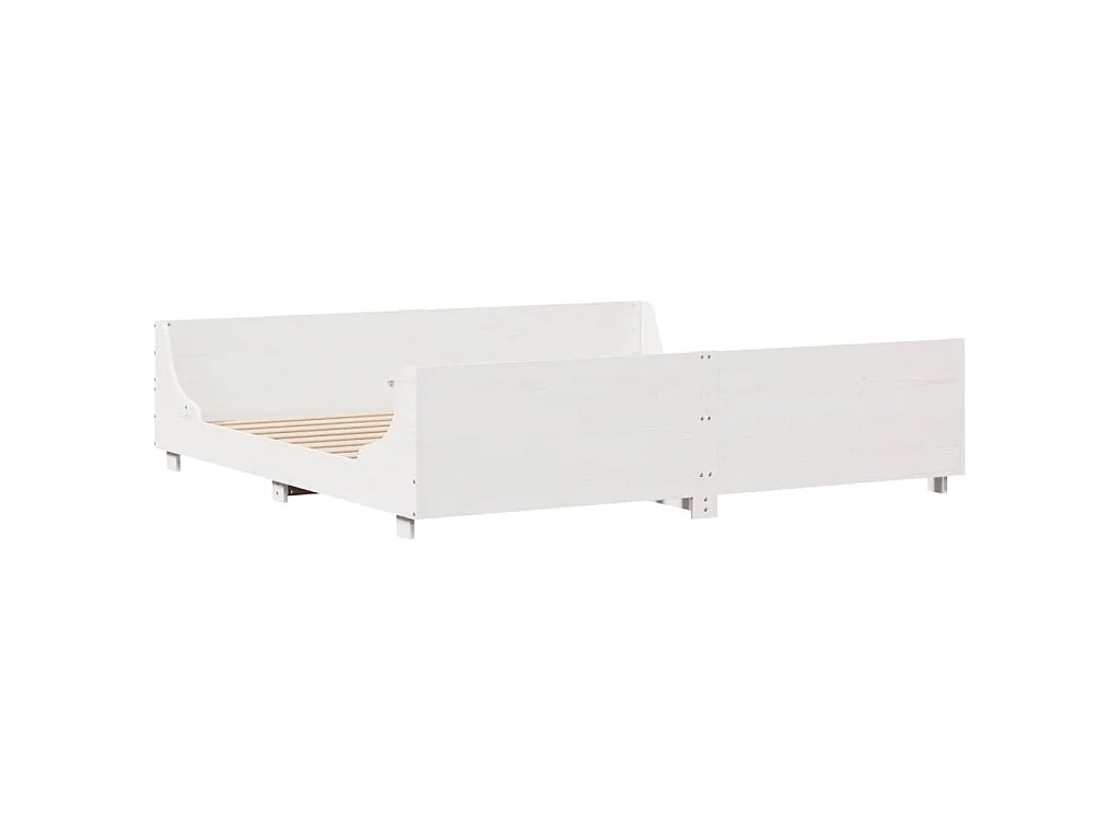 Estructura de cama sin colchón madera maciza blanca 200x200 cm