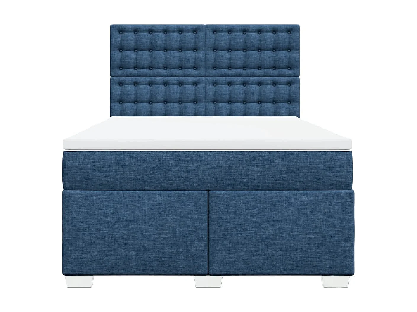 Sommier à lattes de lit avec matelas Bleu 160x200 cm Tissu