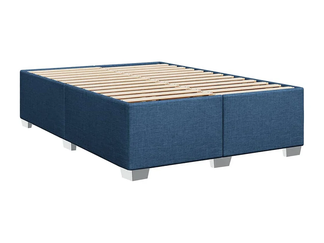 Sommier à lattes de lit avec matelas Bleu 160x200 cm Tissu