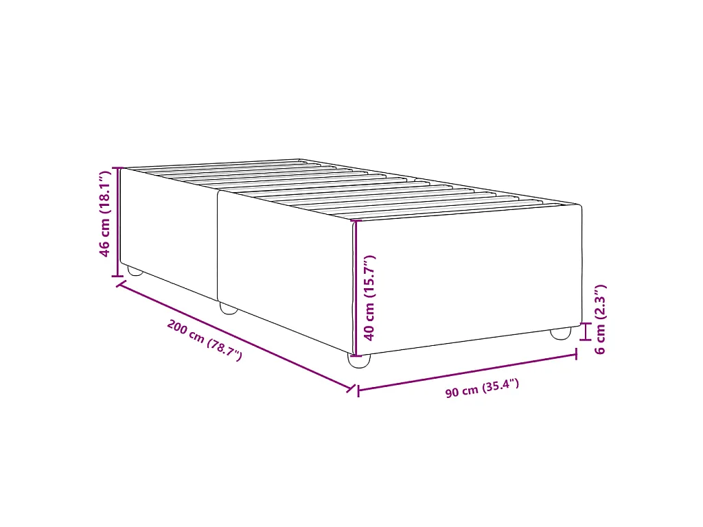 Bedframe zonder matras 90x200 cm stof zwart