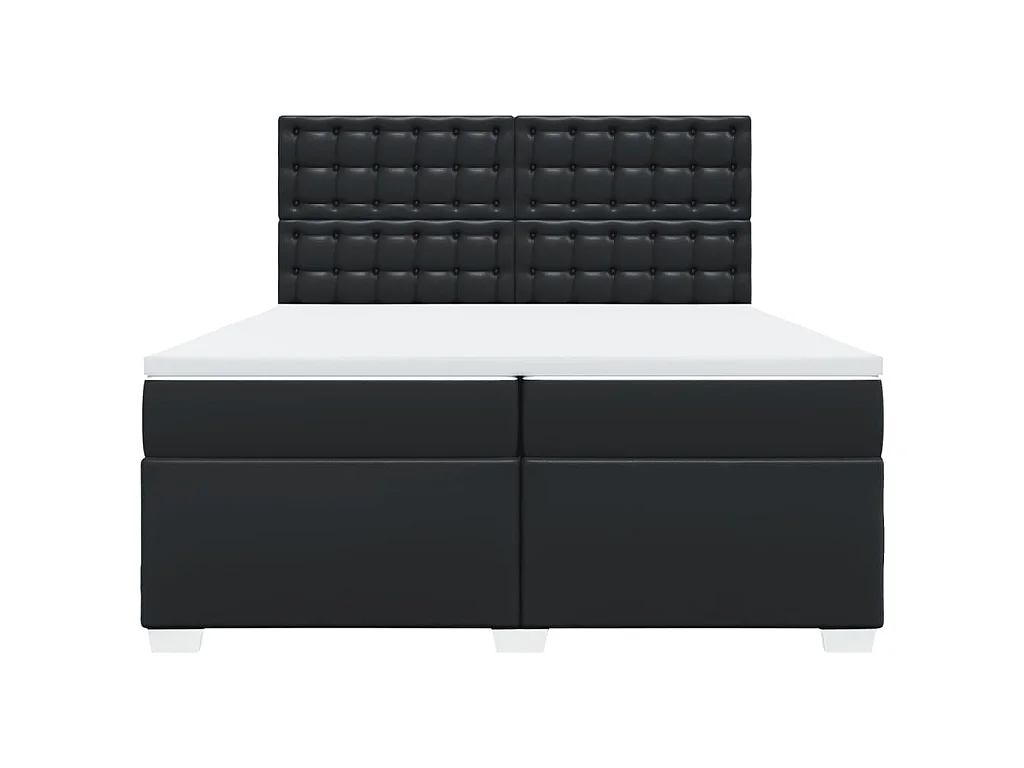 Giroletto a Molle con Materasso Nero 200x200 cm in Similpelle
