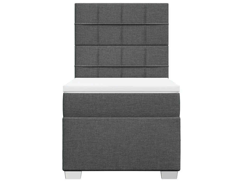 Cama com molas/colchão 90x190 cm tecido cinza-escuro