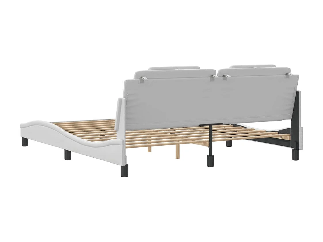 Cadre de lit Viana avec LED sans matelas blanc 180x200 cm