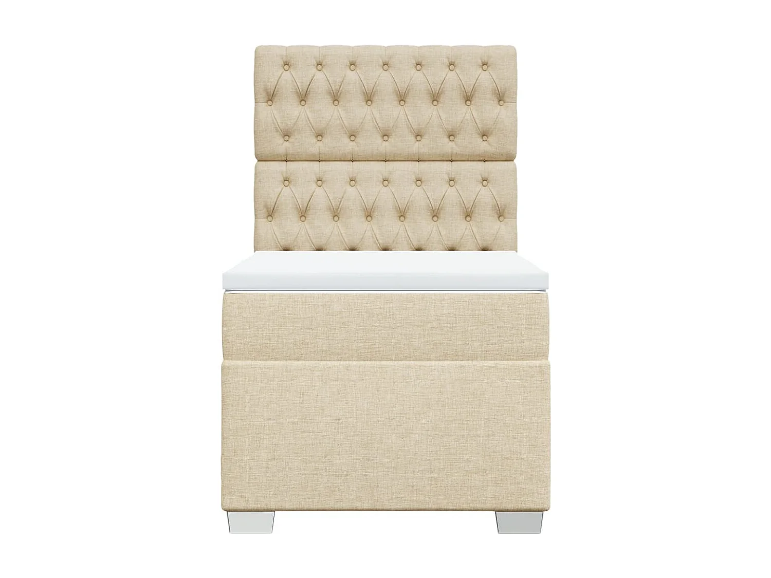 Sommier à lattes de lit avec matelas Crème 100x200 cm Tissu