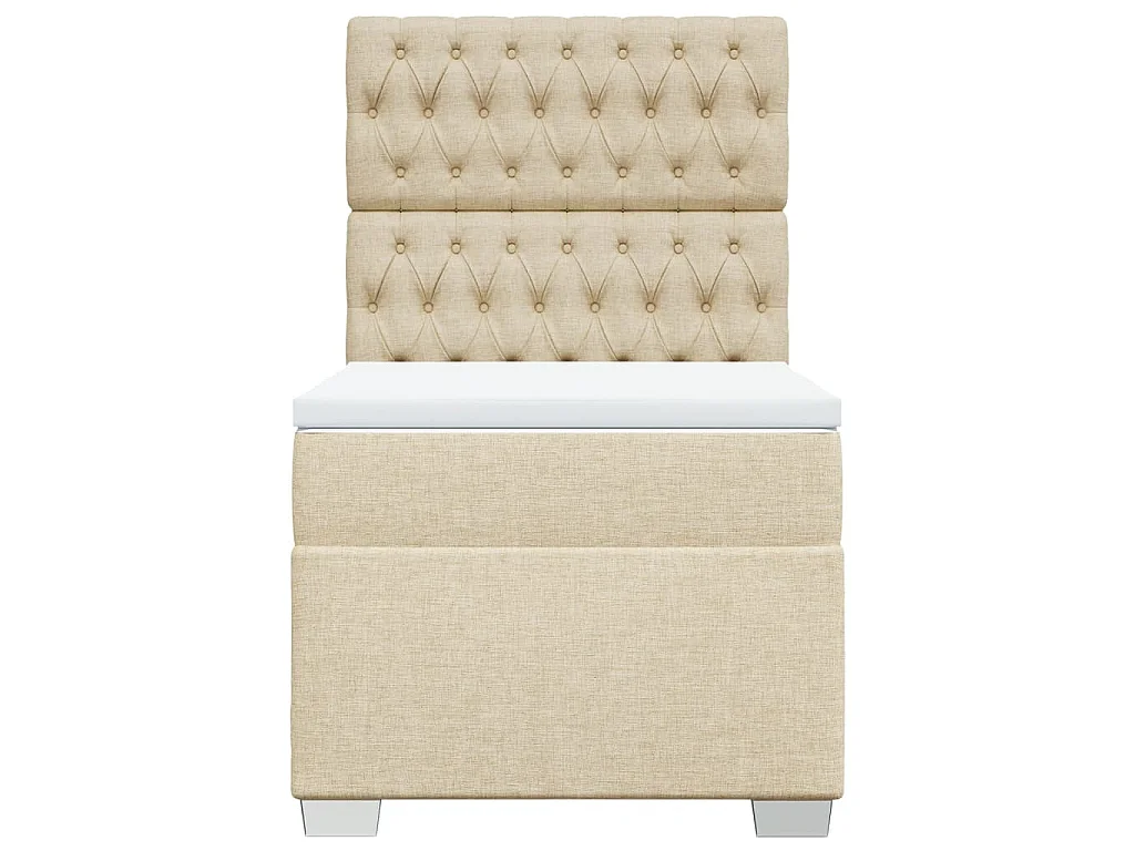 Boxspringbett mit Matratze Creme 100x200 cm Stoff