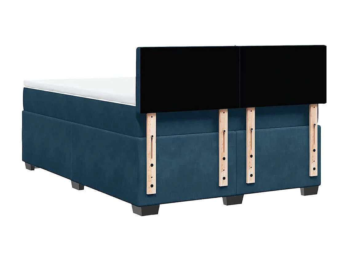 Boxspring met matras fluweel blauw 160x200 cm