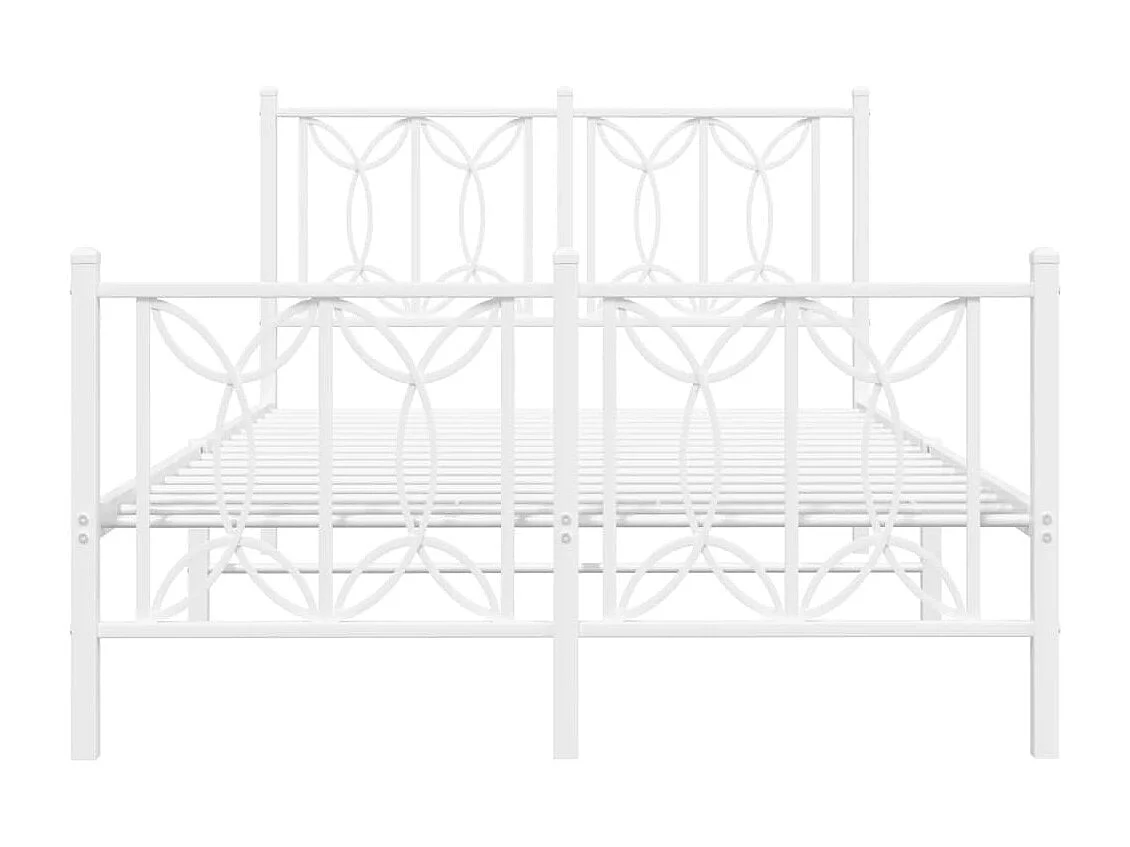 Estrutura de cama com cabeceira e pés 120x200 cm metal branco