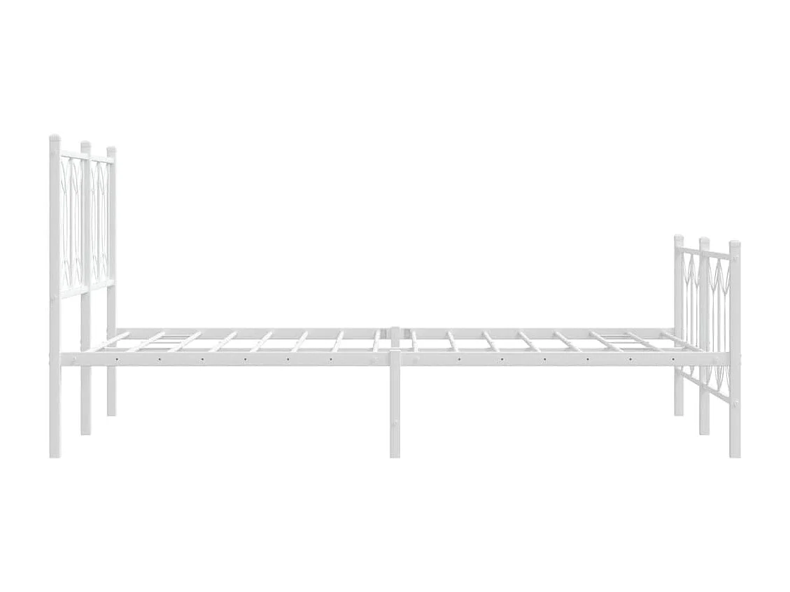 Estrutura de cama com cabeceira e pés 120x200 cm metal branco