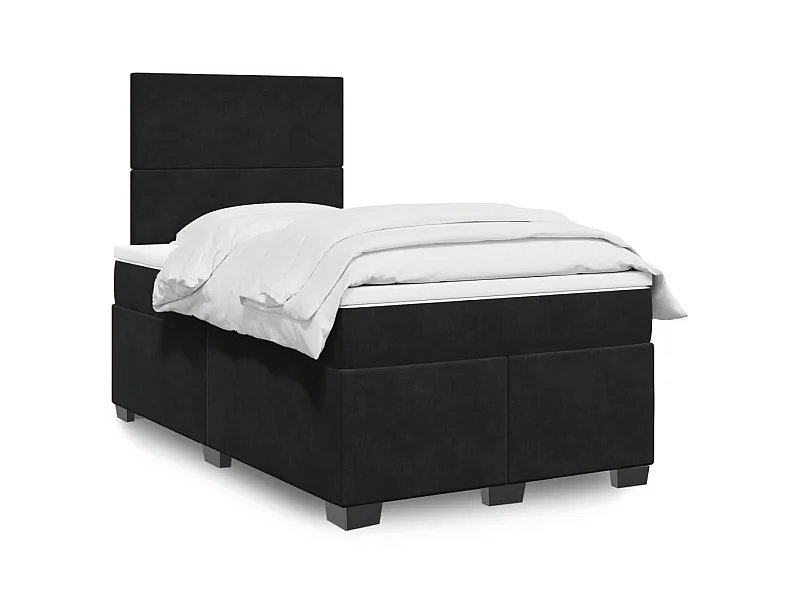 Boxspring met matras fluweel zwart 120x200 cm