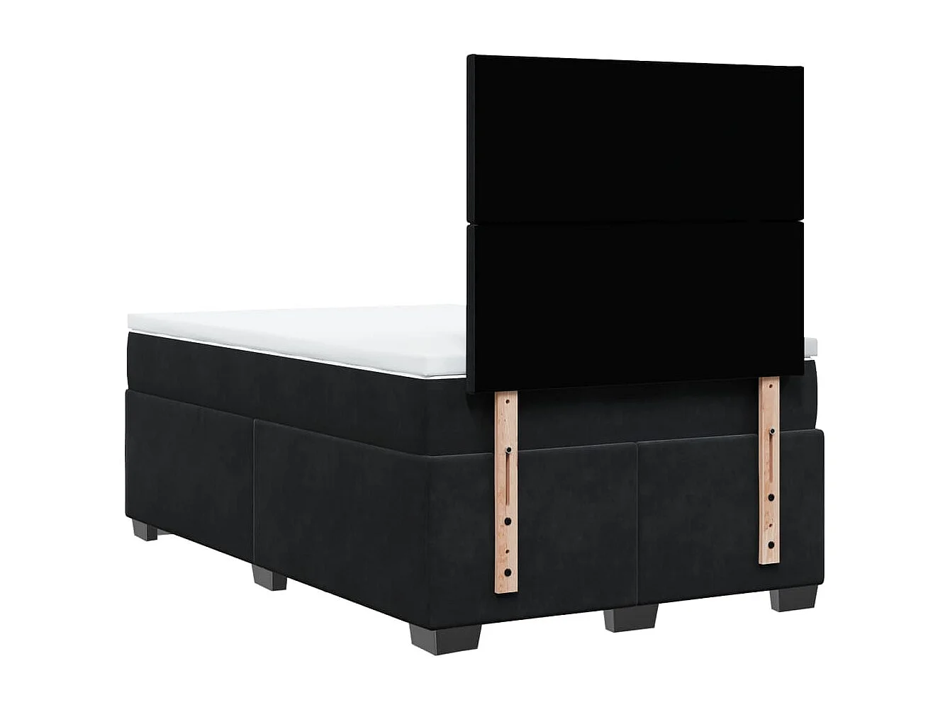 Boxspring met matras fluweel zwart 120x200 cm