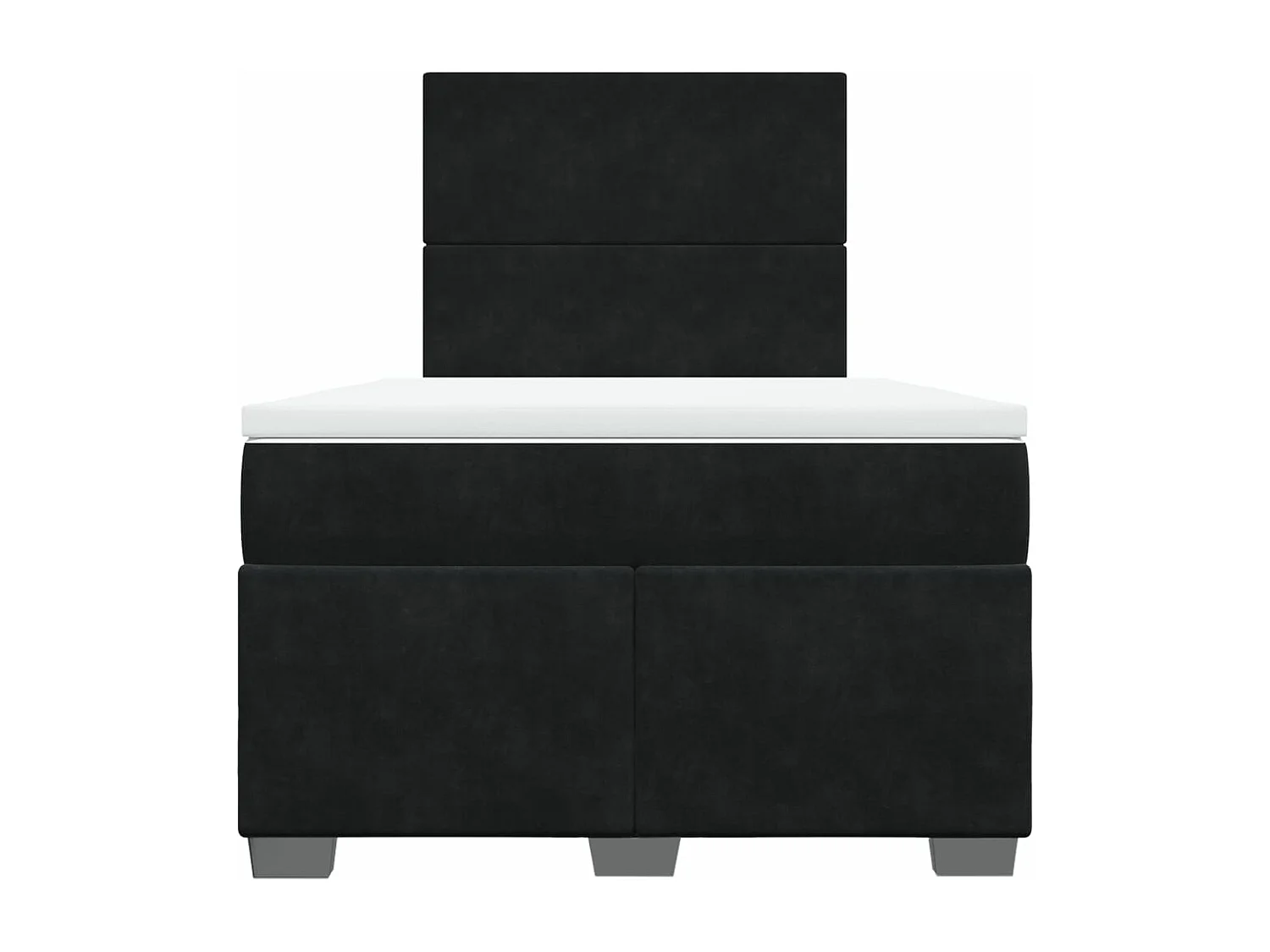 Cama boxspring com colchão 120x200 cm veludo preto