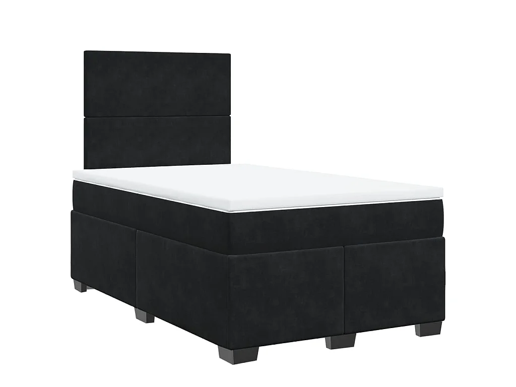 Boxspring met matras fluweel zwart 120x200 cm