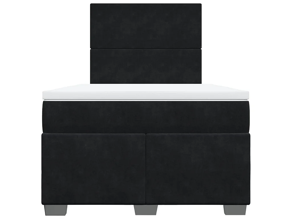 Boxspring met matras fluweel zwart 120x200 cm