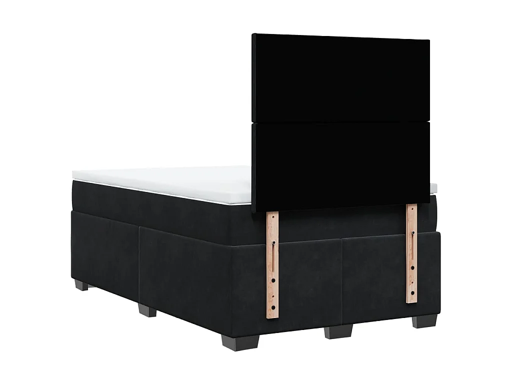 Boxspring met matras fluweel zwart 120x200 cm