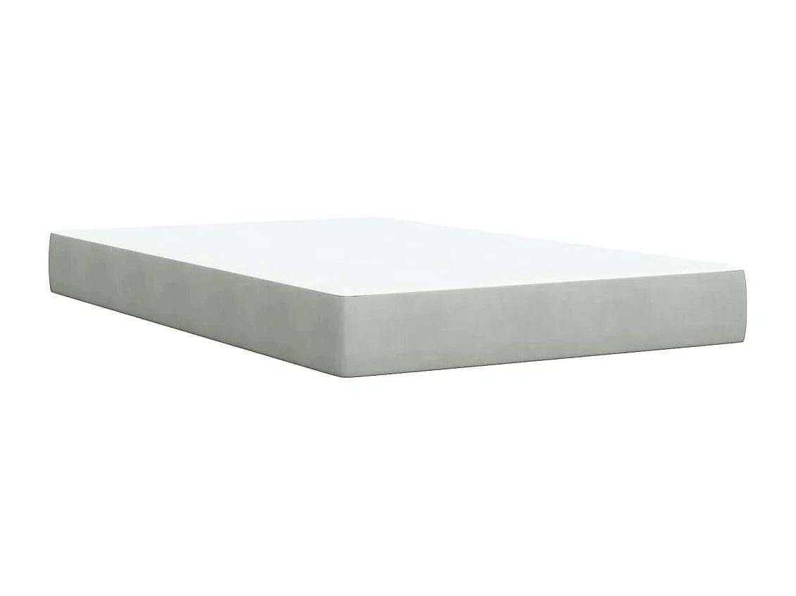 Cama box spring con colchón terciopelo gris claro 120x200 cm