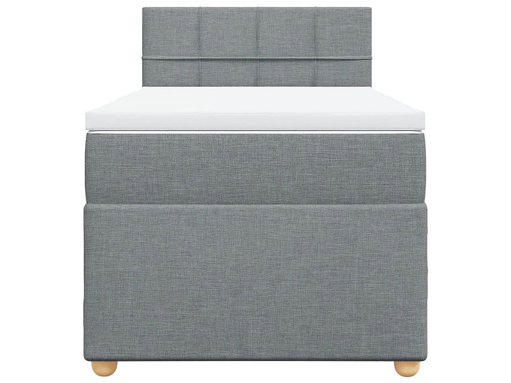 Giroletto a Molle con Materasso Grigio Chiaro 90x200 cm Tessuto
