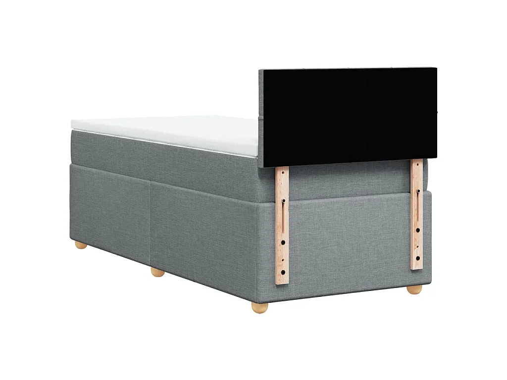 Giroletto a Molle con Materasso Grigio Chiaro 90x200 cm Tessuto