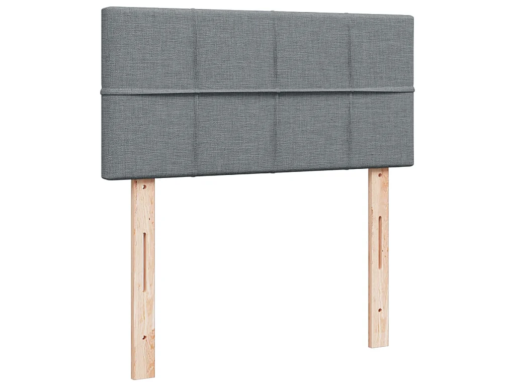 Giroletto a Molle con Materasso Grigio Chiaro 90x200 cm Tessuto