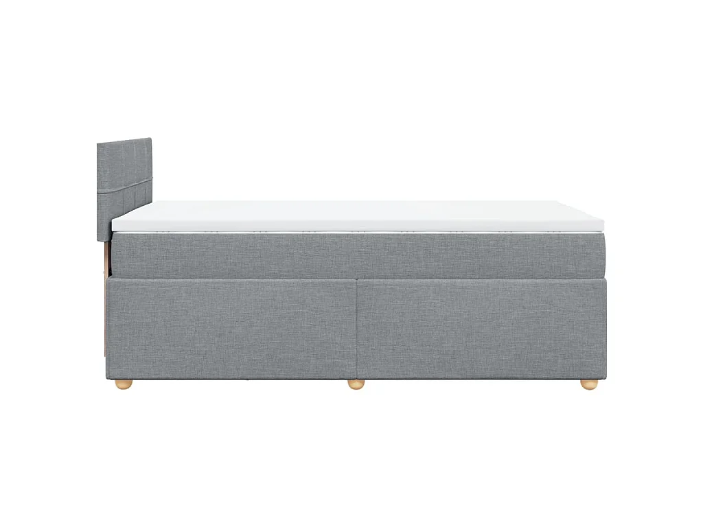 Giroletto a Molle con Materasso Grigio Chiaro 90x200 cm Tessuto