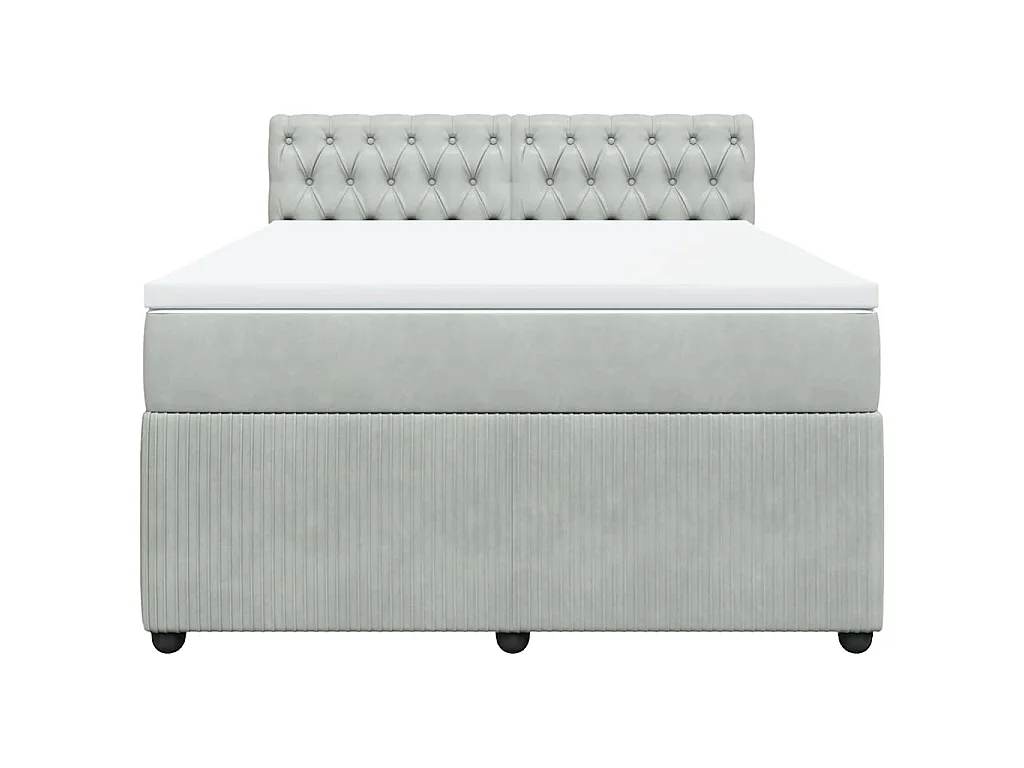 Sommier à lattes de lit et matelas Gris clair 140x200cm Velours