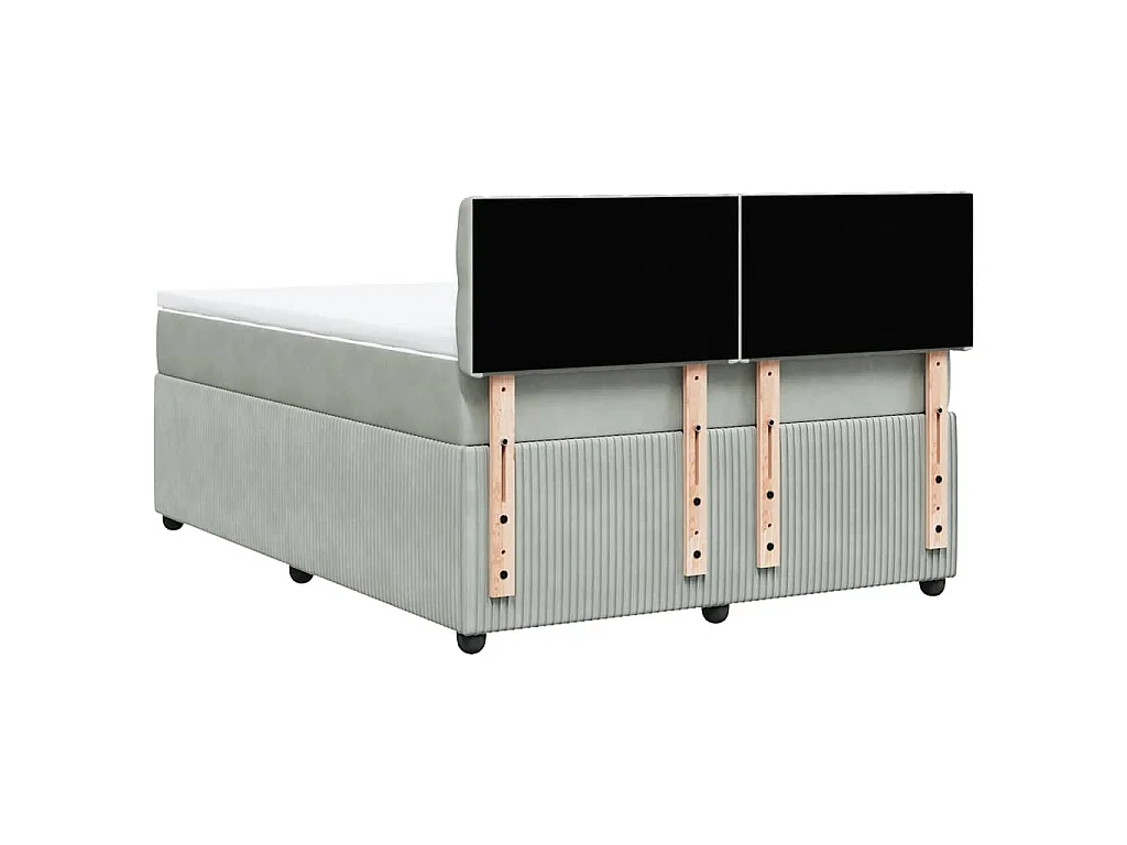 Sommier à lattes de lit et matelas Gris clair 140x200cm Velours