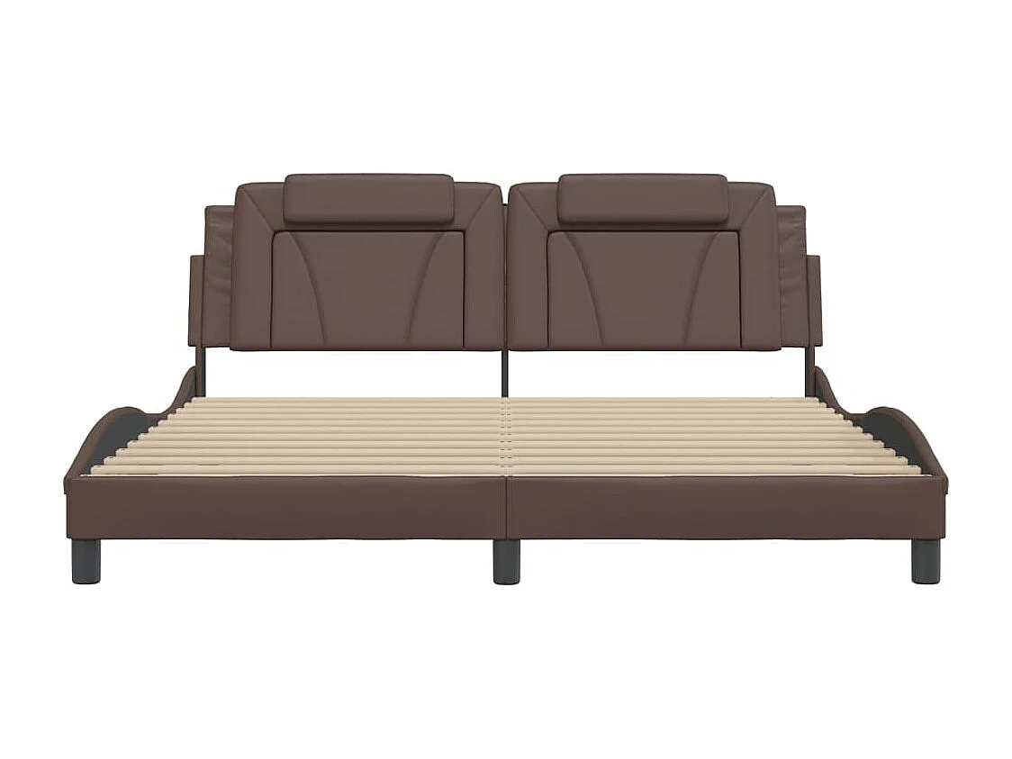 Cadre de lit sans matelas marron 180x200 cm similicuir