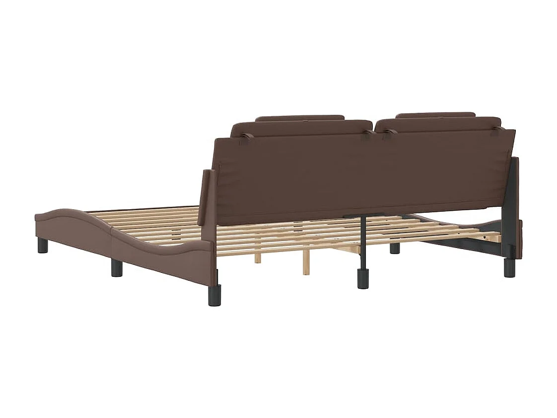 Cadre de lit Viana sans matelas marron 180x200 cm similicuir