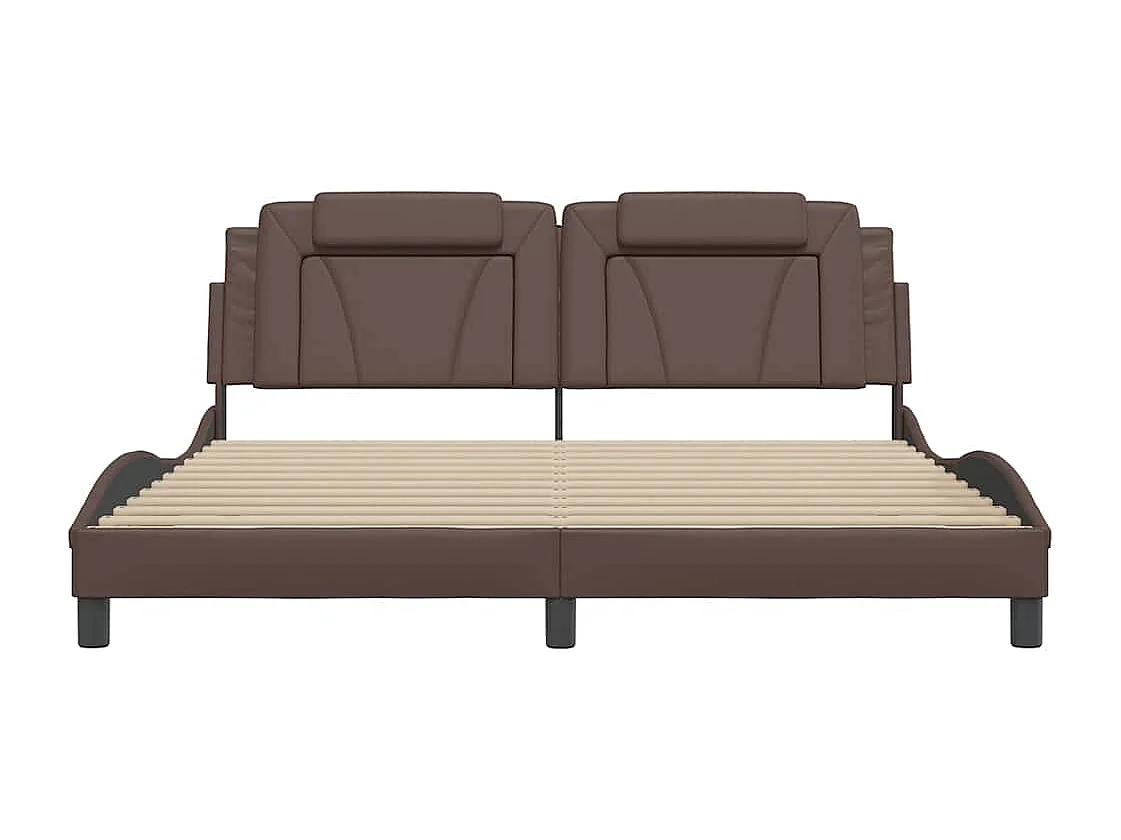 Cadre de lit Viana sans matelas marron 180x200 cm similicuir