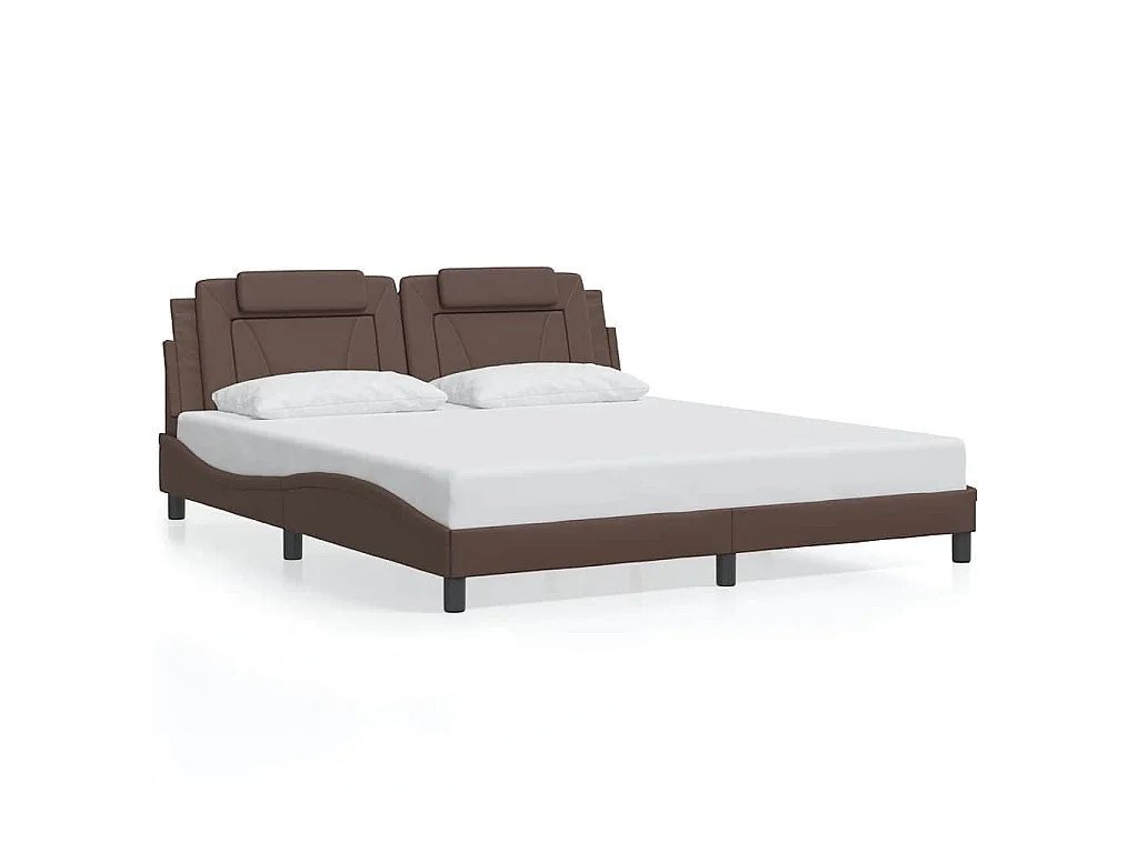 Cadre de lit Viana sans matelas marron 180x200 cm similicuir