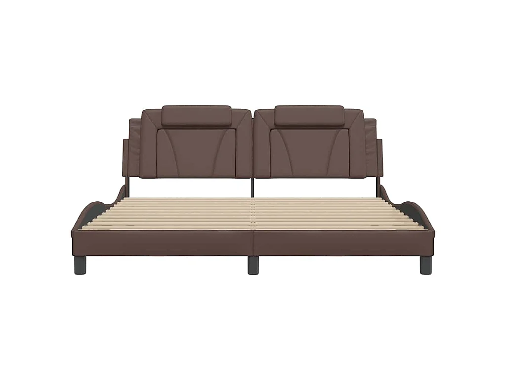 Cadre de lit Viana sans matelas marron 180x200 cm similicuir