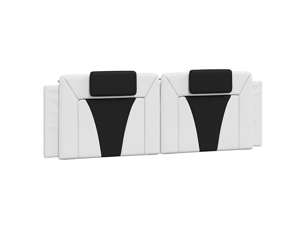 Cama Viana con colchón cuero sintético blanco y negro 160x200 cm