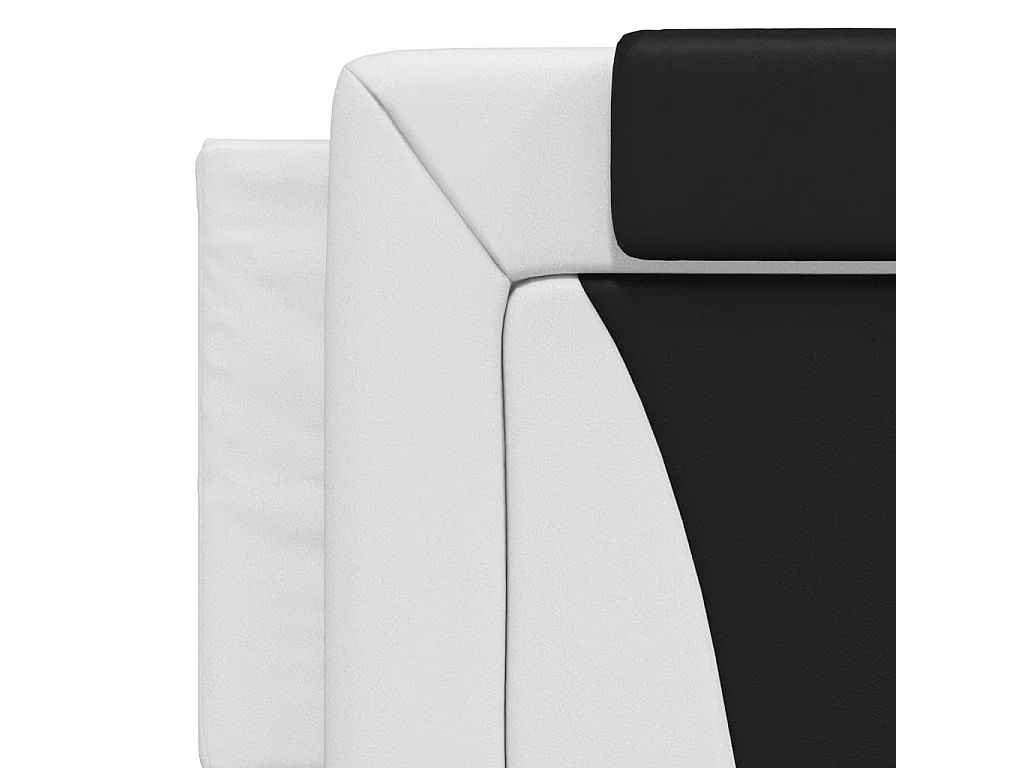 Cama Viana con colchón cuero sintético blanco y negro 160x200 cm