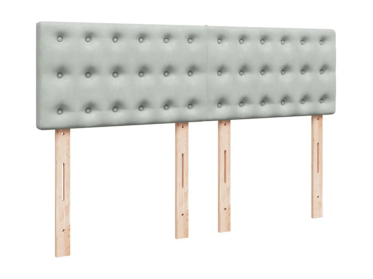 Boxspring met matras fluweel lichtgrijs 140x200 cm