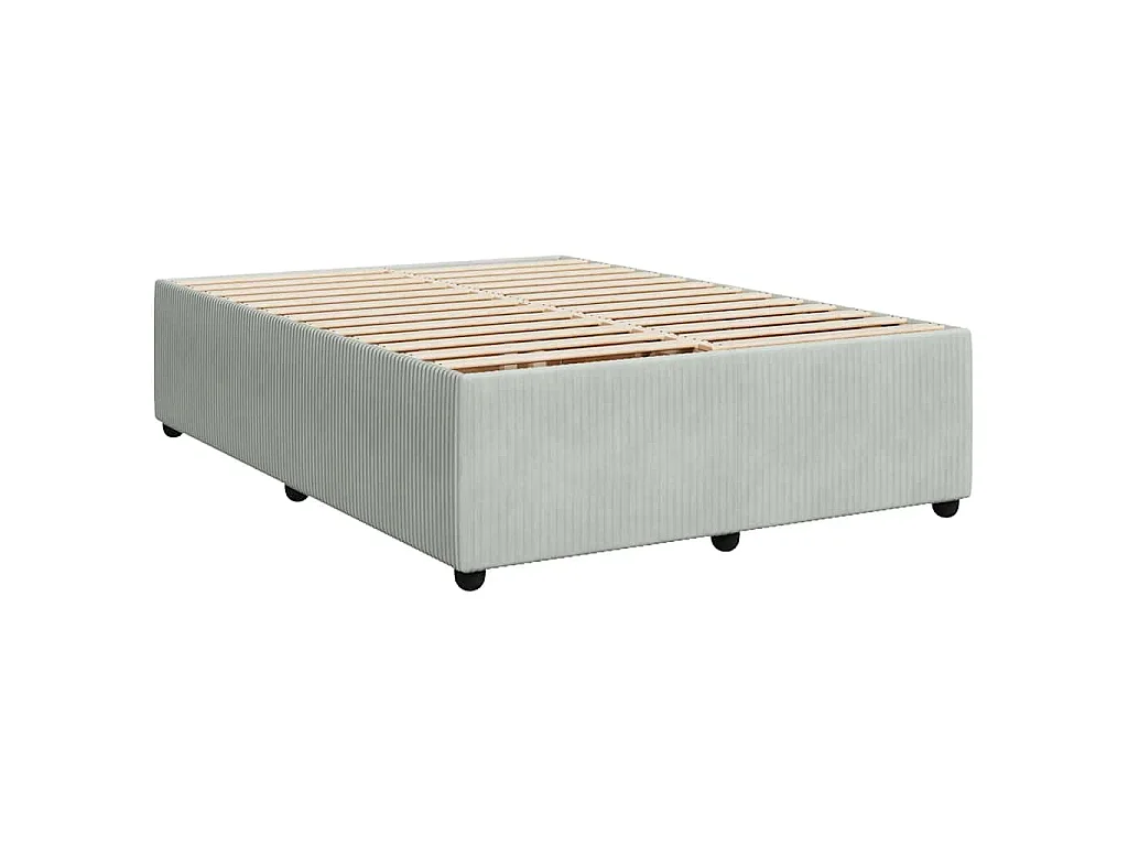 Cama box spring con colchón terciopelo gris claro 140x200 cm