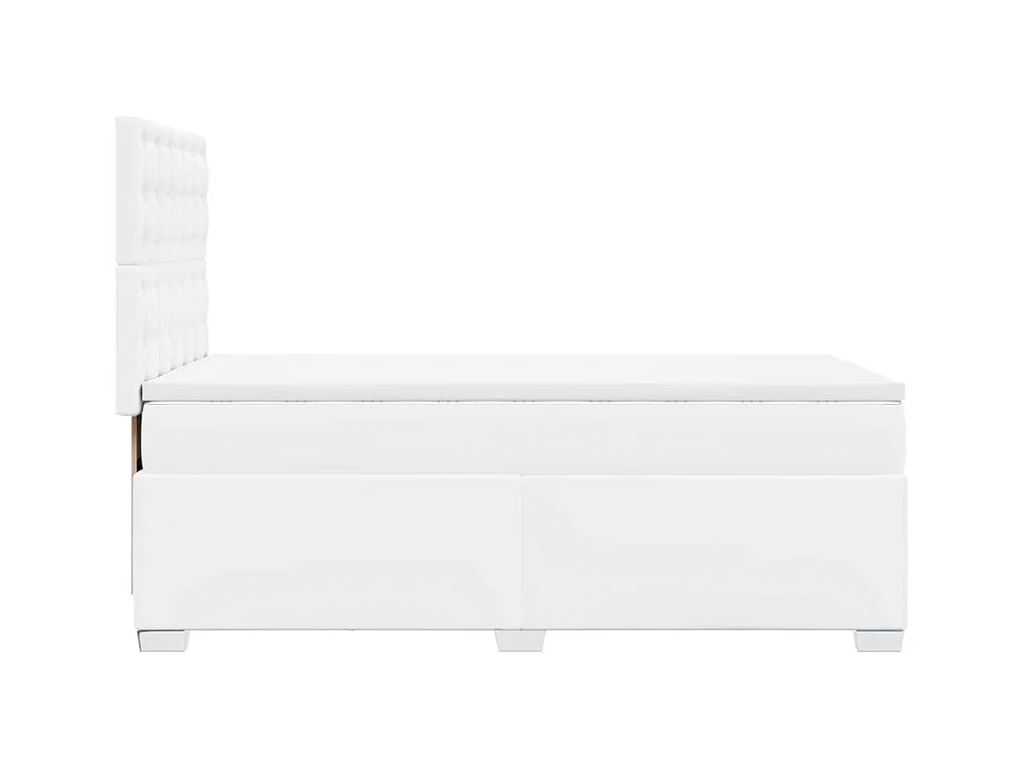 Sommier à lattes de lit avec matelas Blanc 80x200 cm Similicuir