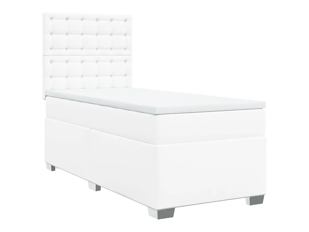 Giroletto a Molle con Materasso Bianco 80x200 cm in Similpelle