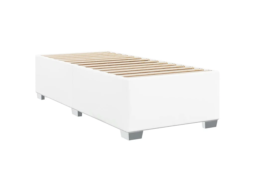 Giroletto a Molle con Materasso Bianco 80x200 cm in Similpelle