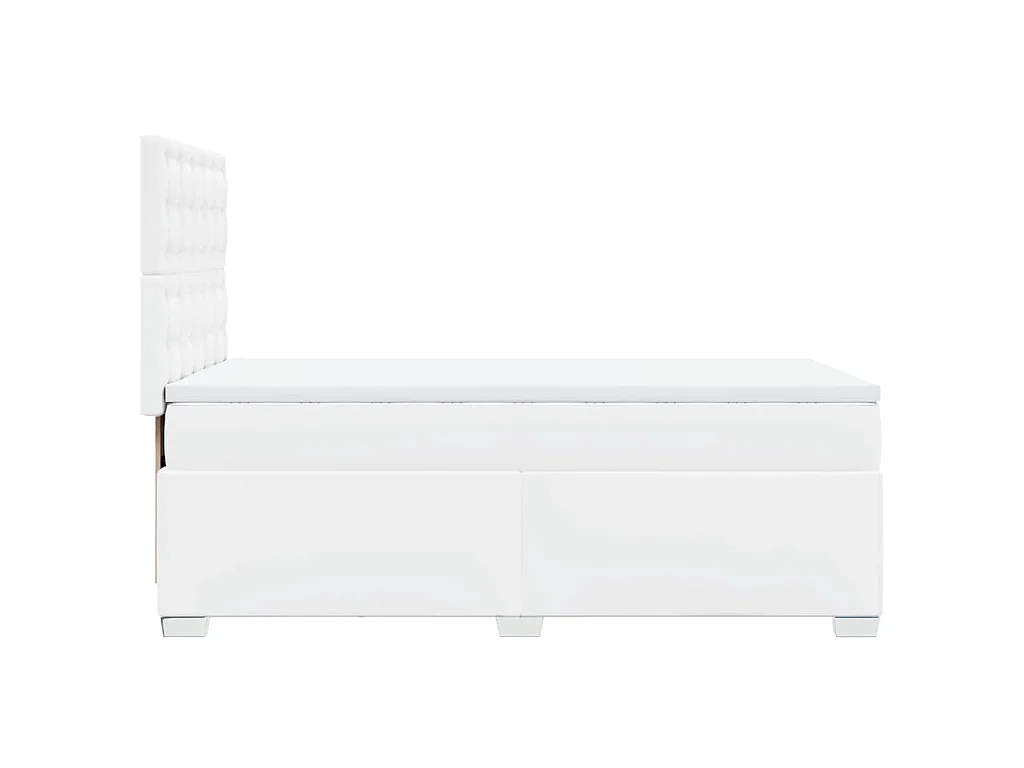 Giroletto a Molle con Materasso Bianco 80x200 cm in Similpelle