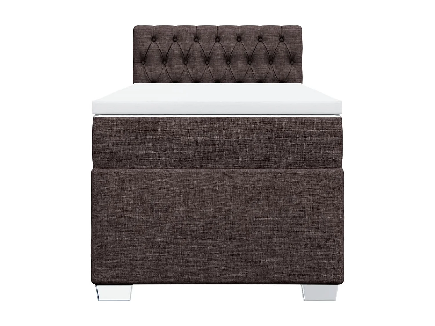 Boxspring met matras stof donkerbruin 100x200 cm