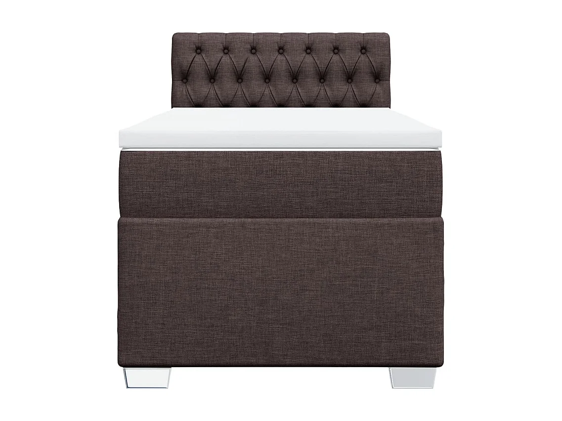 Giroletto a Molle con Materasso Marrone Scuro 100x200cm Tessuto