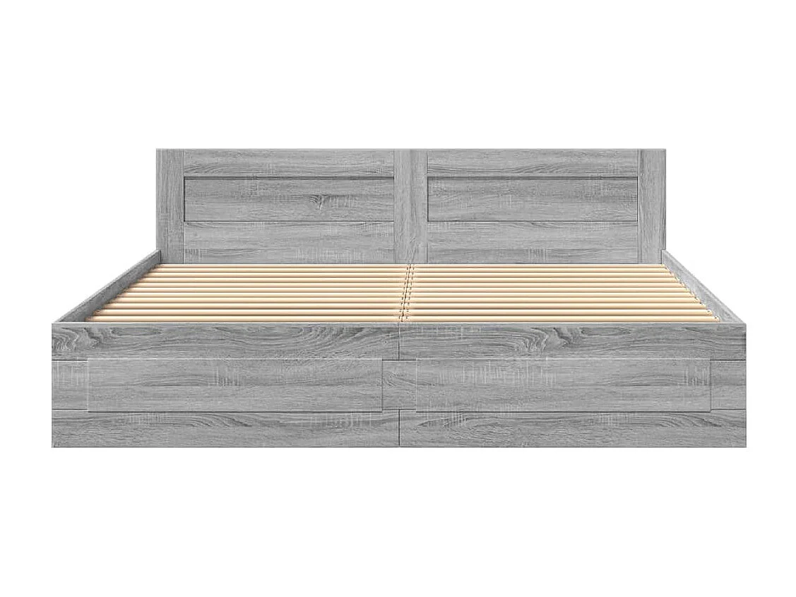 Bettgestell mit Kopfteil Grau Sonoma 180x200 cm Holzwerkstoff