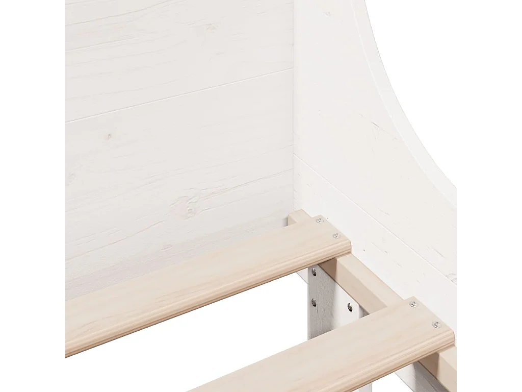 Letto senza Materasso Bianco 90x190 cm in Legno Massello Pino
