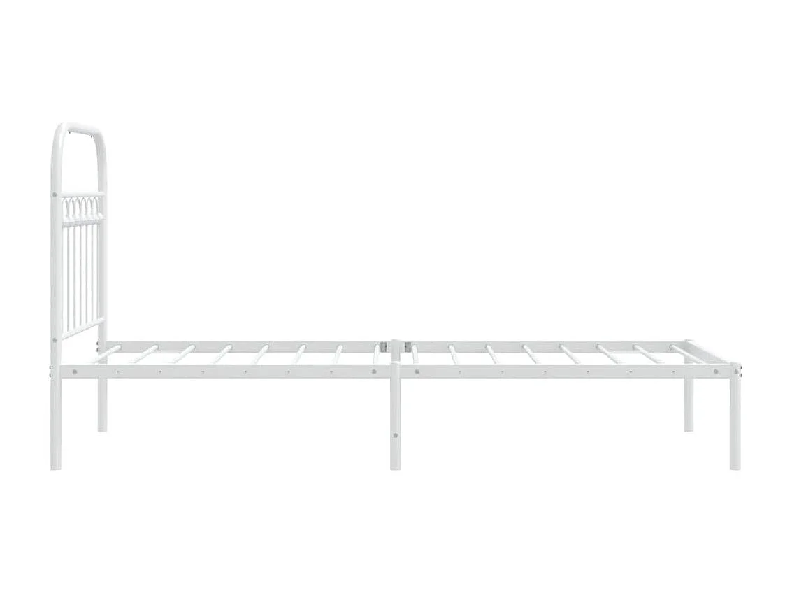 Bedframe met hoofdbord metaal wit 80x200 cm
