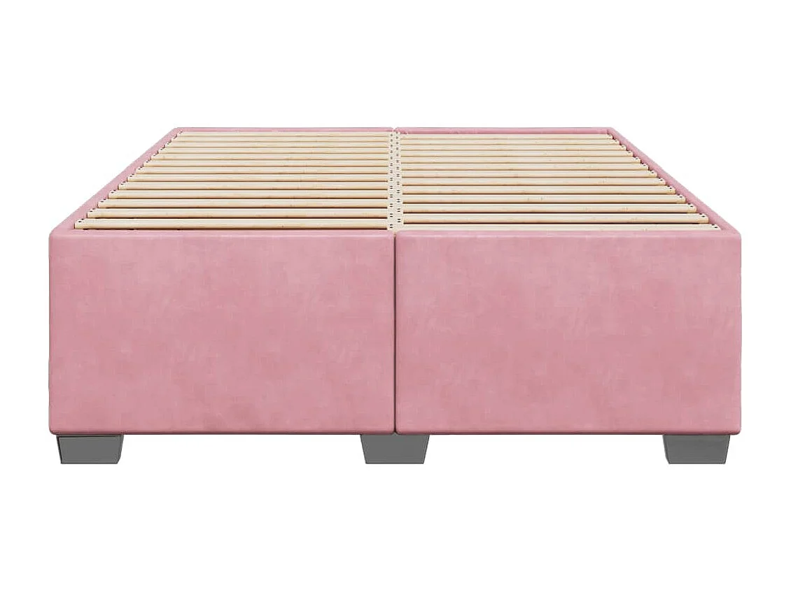 Cadre de lit sans matelas rose 140x190 cm velours
