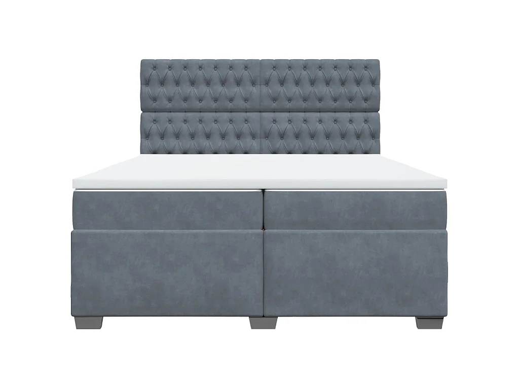 Boxspring met matras fluweel donkergrijs 200x200 cm