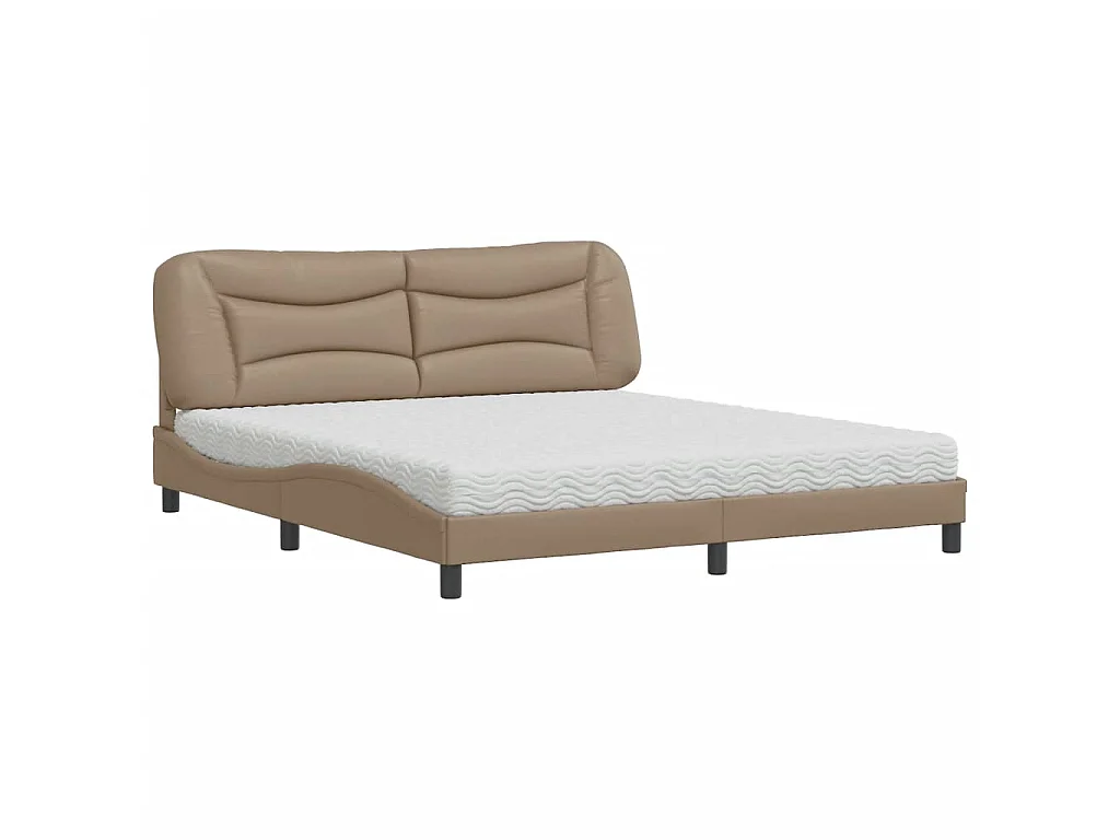 Bed met matras "Hvar" kunstleer cappuccinokleurig 180x200 cm