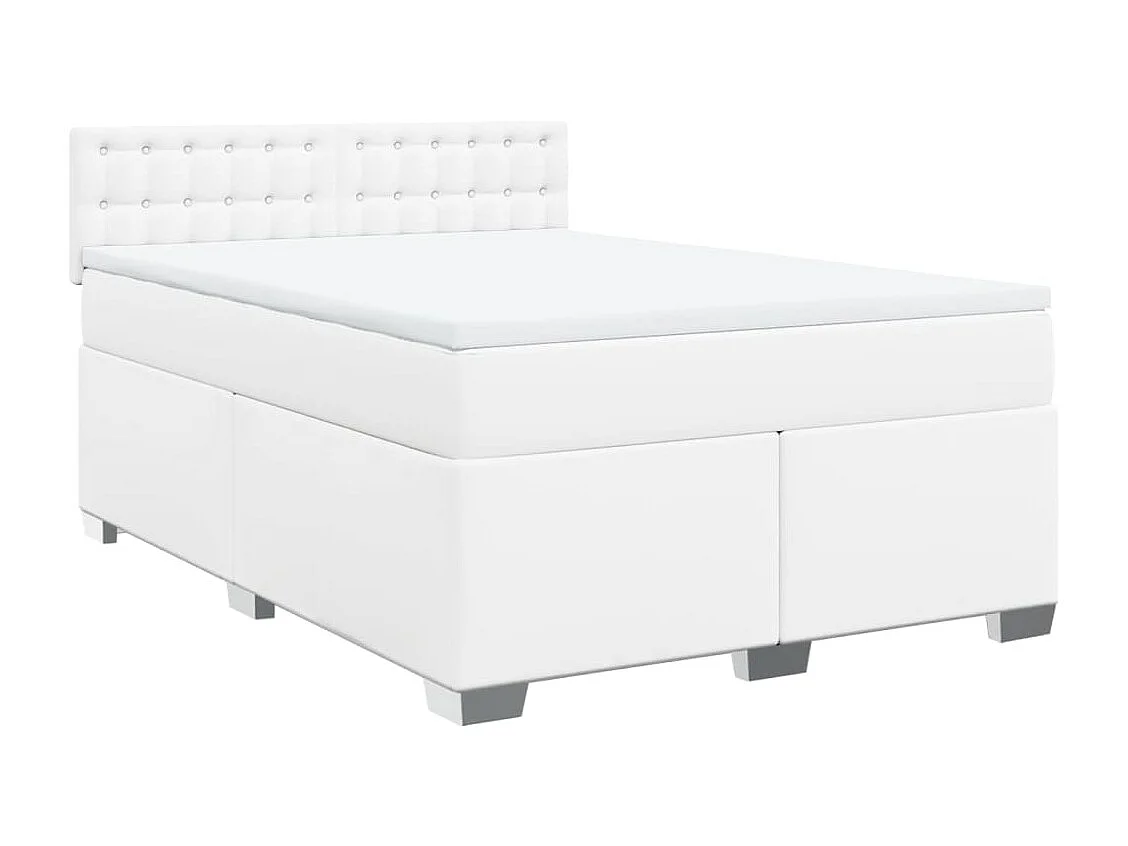 Giroletto a Molle con Materasso Bianco 140x200 cm in Similpelle