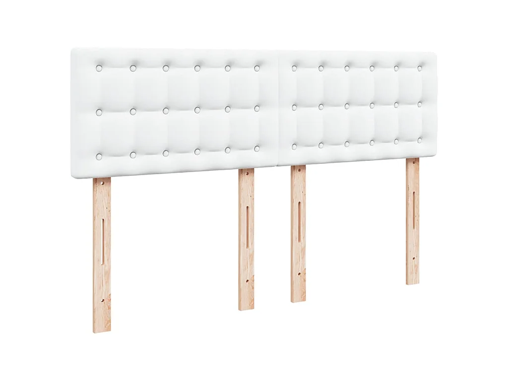 Sommier à lattes de lit avec matelas Blanc 140x200cm Similicuir