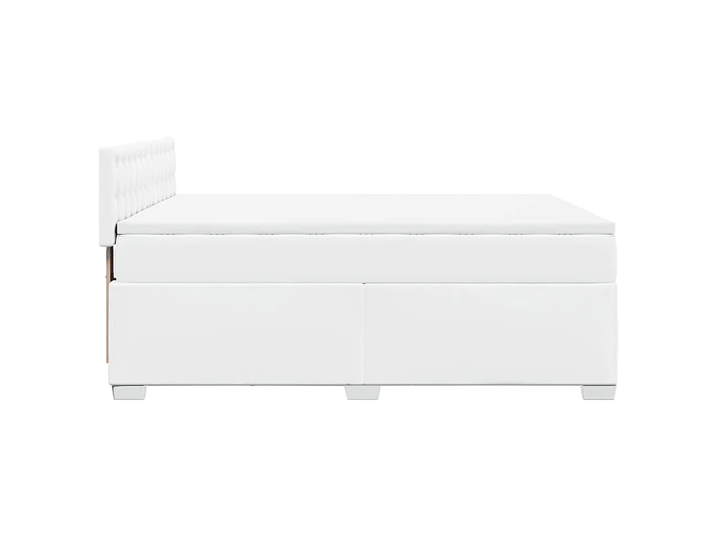 Sommier à lattes de lit avec matelas Blanc 140x200cm Similicuir